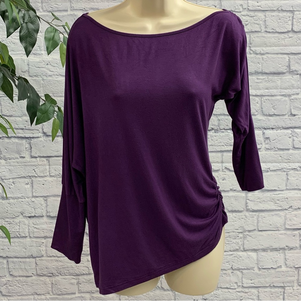 PattyBoutik One Shoulder Ruched Batwing Knit Top